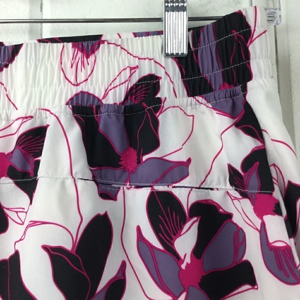 Slazenger Golf Tennis Floral Skort White w/Black, Purple, Pink Flowers, Size XS‎